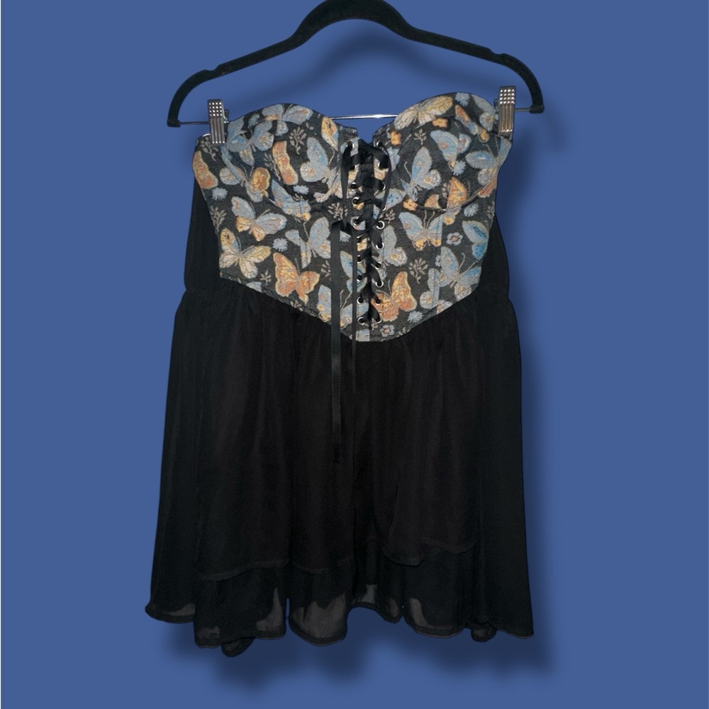 Butterfly Print Corset Dress